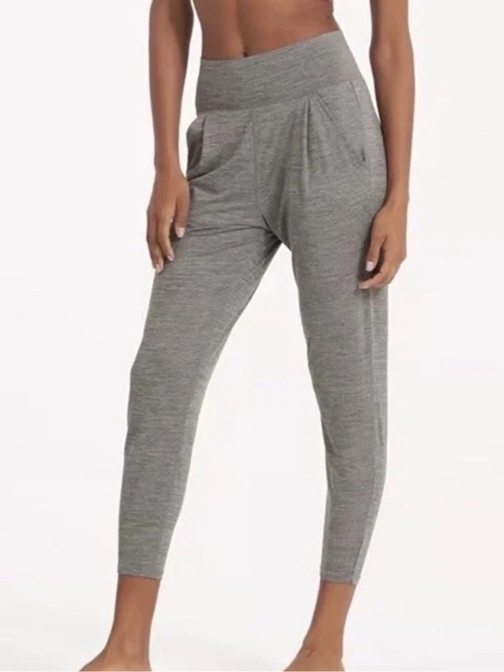 Vuori Lux Harem Pants Gray High Rise Cropped Jogger Lounge Yoga Pants Small